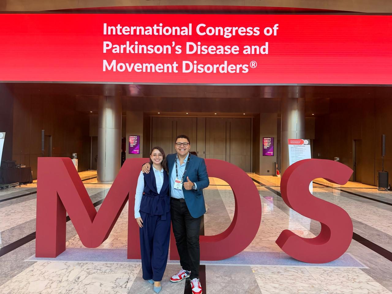 Ahmed Negida in front of the MDS ballroom, MDS Congress 2026