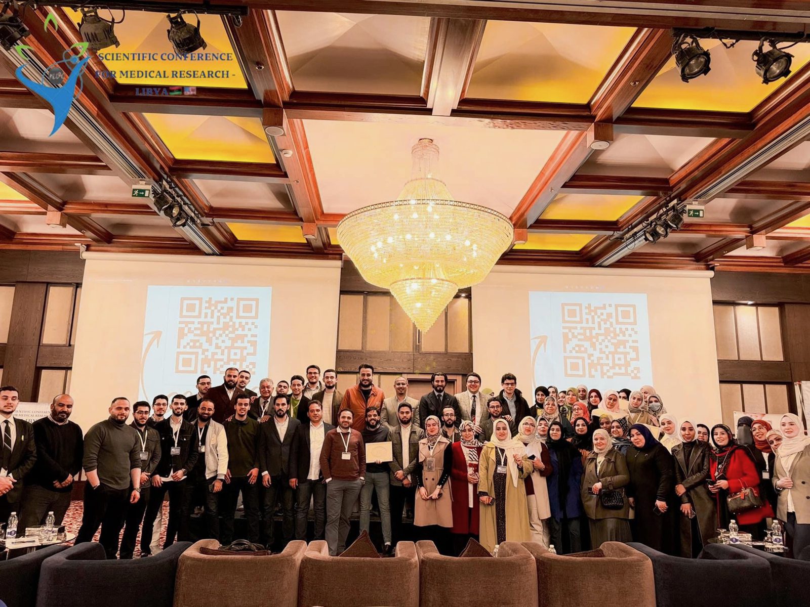 Ahmed Negida with a group of research training students